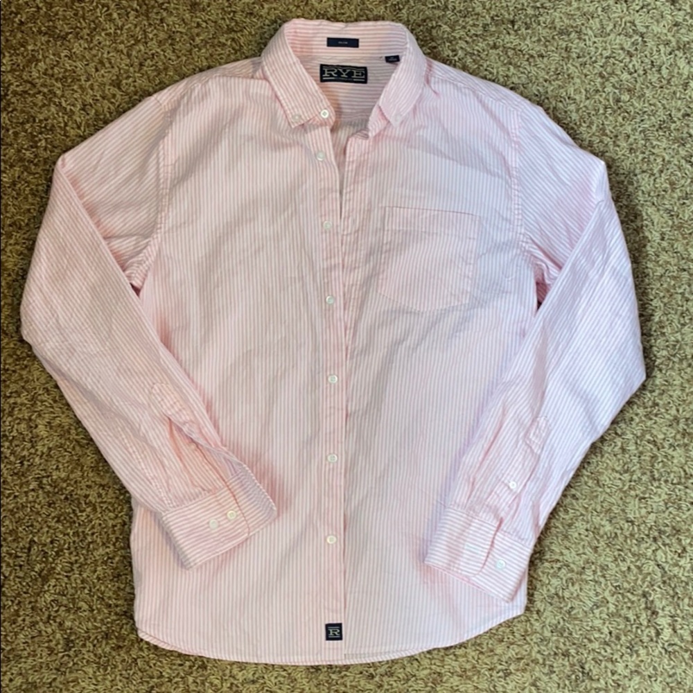 Hawker Rye Slim Fit Pink Striped Button Down